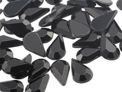 jet black teardrop flat back acrylic gems pear tear drop plastic rhinestones for craft gemstones body jewels face skin cabochons embellishments cosplay prop making jewelry making party diy crafts costume making scrapbooking high quality allstarco décor stones larp events film making