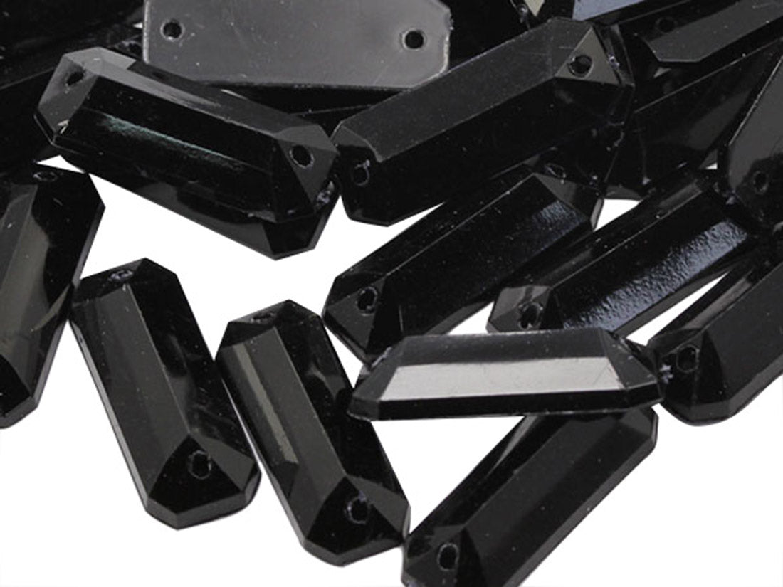 jet black baguette rectangle rectangular flat back sew on sewing beads craft gems plastic rhinestones acrylic gemstones jewels with holes for clothing embellishments costume making cosplay diy garment prop making dress jewels for fabric crystals allstarco