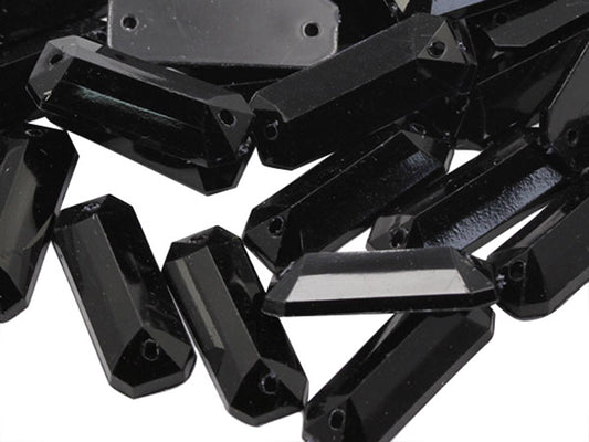 jet black baguette rectangle rectangular flat back sew on sewing beads craft gems plastic rhinestones acrylic gemstones jewels with holes for clothing embellishments costume making cosplay diy garment prop making dress jewels for fabric crystals allstarco