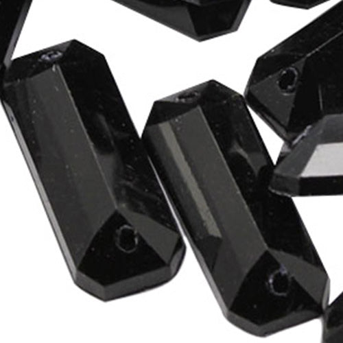 jet black baguette rectangle rectangular flat back sew on sewing beads craft gems plastic rhinestones acrylic gemstones jewels with holes for clothing embellishments costume making cosplay diy garment prop making dress jewels for fabric crystals allstarco