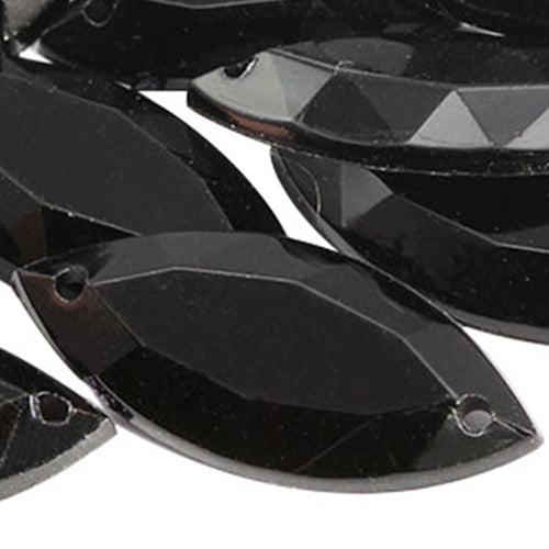 jet black navette marquise horse eye flat back sew on sewing beads craft gems plastic rhinestones acrylic gemstones jewels with holes for clothing embellishments costume making cosplay diy garment prop making dress jewels for fabric crystals allstarco