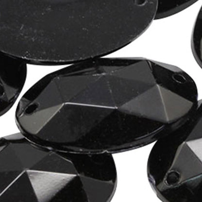 jet black oval flat back sew on sewing beads craft gems plastic rhinestones acrylic gemstones jewels with holes for clothing embellishments costume making cosplay diy garment prop making dress jewels for fabric crystals allstarco