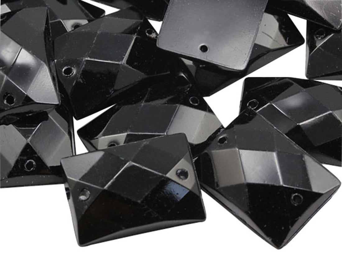 jet black rectangle rectangular flat back sew on sewing beads craft gems plastic rhinestones acrylic gemstones jewels with holes for clothing embellishments costume making cosplay diy garment prop making dress jewels for fabric crystals allstarco
