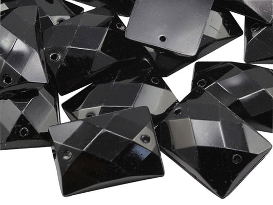 jet black rectangle rectangular flat back sew on sewing beads craft gems plastic rhinestones acrylic gemstones jewels with holes for clothing embellishments costume making cosplay diy garment prop making dress jewels for fabric crystals allstarco