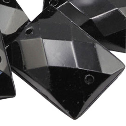 jet black rectangle rectangular flat back sew on sewing beads craft gems plastic rhinestones acrylic gemstones jewels with holes for clothing embellishments costume making cosplay diy garment prop making dress jewels for fabric crystals allstarco