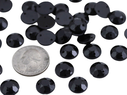 Tiefschwarze Strasssteine zum Aufnähen