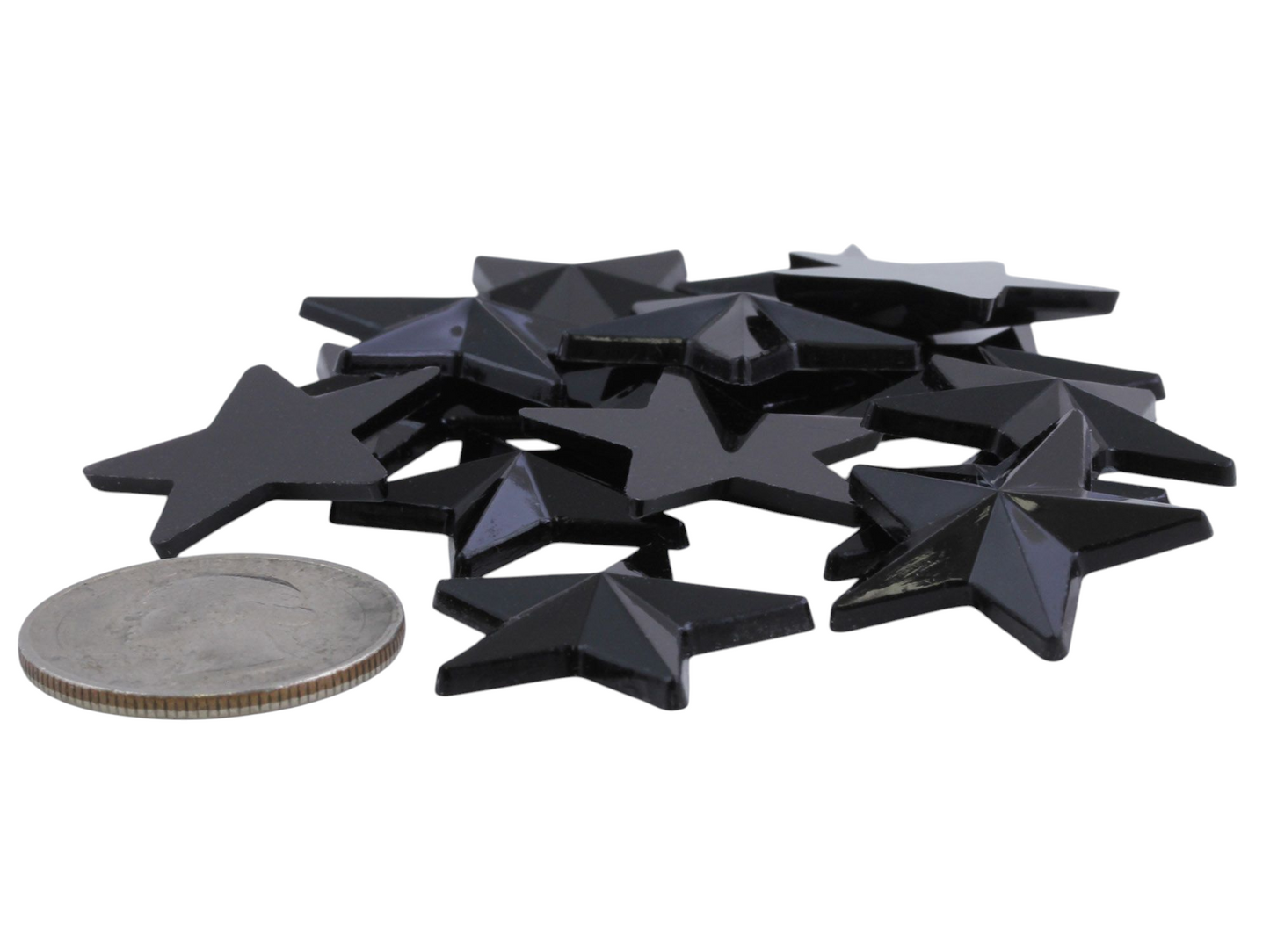 Gemmes noires à dos plat - 15 mm - 35 mcx