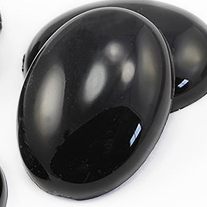 Black Flat Back Oval Cabochons