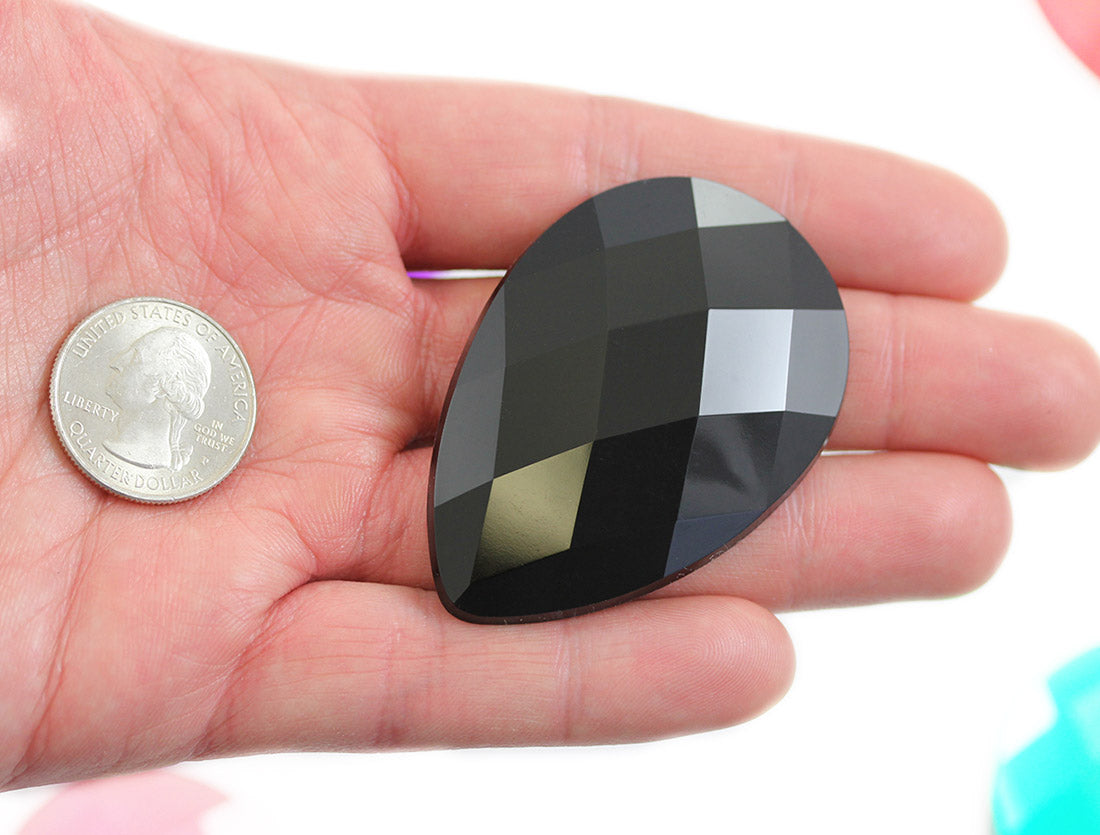 jet black teardrop tear drop pear extra large huge big jumbo flat back acrylic gems plastic rhinestones for craft gemstones body jewels face skin cabochons embellishments cosplay prop making jewelry making party diy crafts costume making scrapbooking high quality allstarco décor stones larp events film making card making crafting school kids fun creative crafting bling bedazzler bling phone cases laptop costume making garment