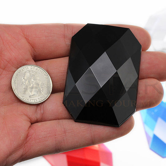 jet black extra large stick on octagon gems plastic sticky jewels self adhesive rhinestones big gemstones huge stones acrylic cabochons for cosplay prop making steven universe diy craft furniture embellishments display merchandising windows décor walls theater decoration film making lead free with glue peel and stick stickon allstarco