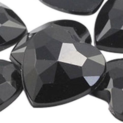 jet black heart flat back acrylic gems valentine's day love gift girlfriend boyfriend mom dad family plastic rhinestones for craft gemstones body jewels face skin cabochons embellishments cosplay prop making jewelry making party diy crafts costume making scrapbooking high quality allstarco décor stones larp events film making