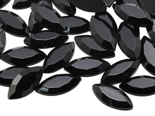 jet black navette flat back acrylic gems plastic marquise horse eye rhinestones for craft gemstones body jewels face skin cabochons embellishments cosplay prop making jewelry making party diy crafts costume making scrapbooking high quality allstarco décor stones larp events film making