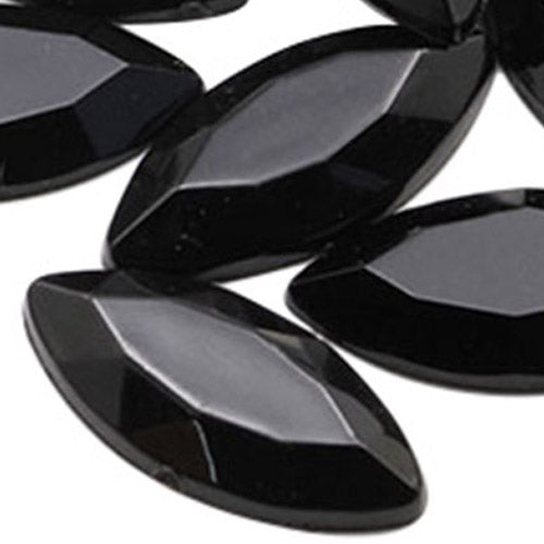 jet black navette flat back acrylic gems plastic marquise horse eye rhinestones for craft gemstones body jewels face skin cabochons embellishments cosplay prop making jewelry making party diy crafts costume making scrapbooking high quality allstarco décor stones larp events film making