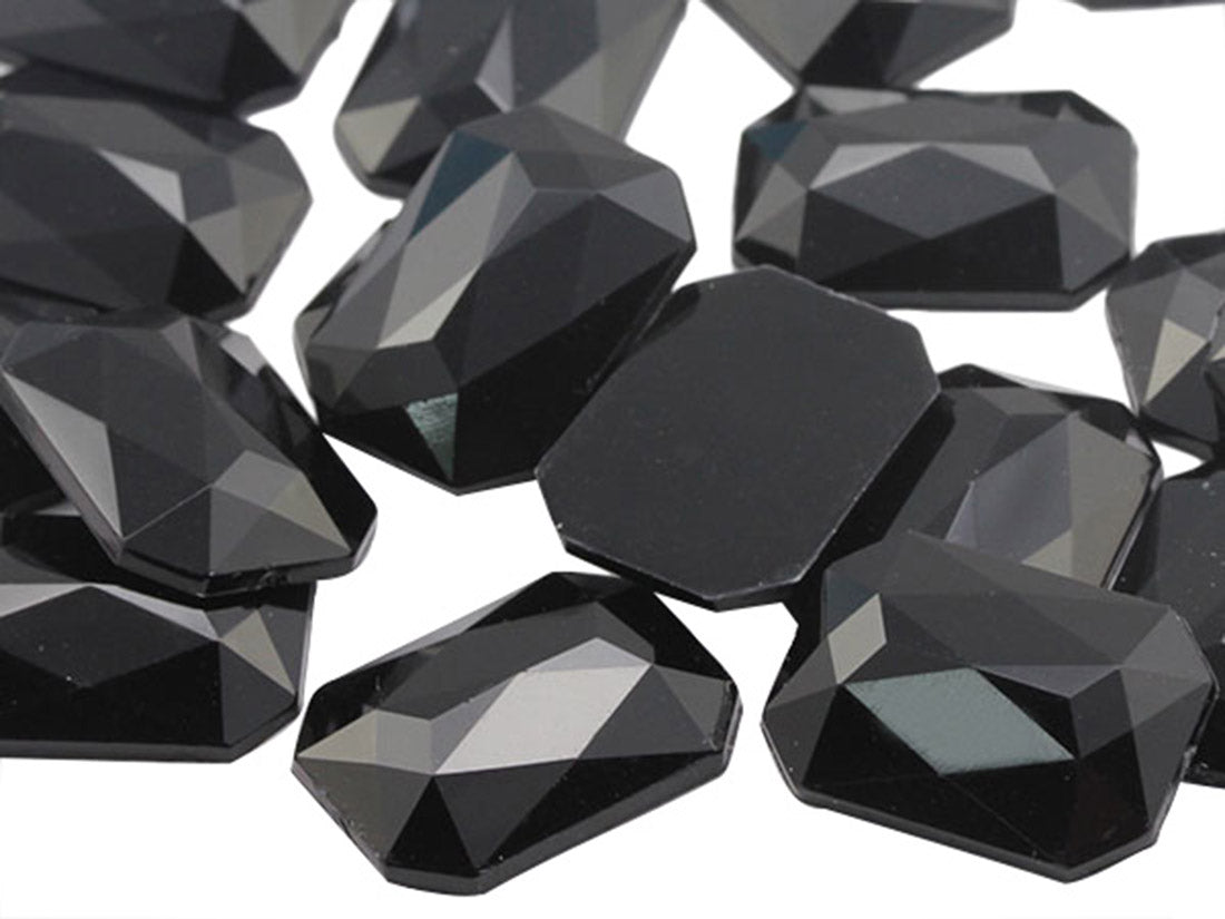 jet black octagon flat back acrylic gems plastic rhinestones for craft gemstones body jewels face skin cabochons embellishments cosplay prop making jewelry making party diy crafts costume making scrapbooking high quality allstarco décor stones larp events film making