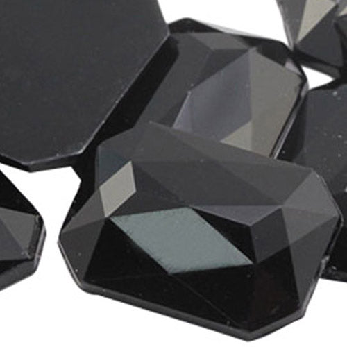 jet black octagon flat back acrylic gems plastic rhinestones for craft gemstones body jewels face skin cabochons embellishments cosplay prop making jewelry making party diy crafts costume making scrapbooking high quality allstarco décor stones larp events film making