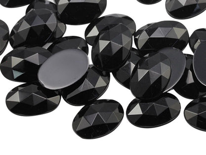 jet black oval flat back acrylic gems plastic rhinestones for craft gemstones body jewels face skin cabochons embellishments cosplay prop making jewelry making party diy crafts costume making scrapbooking high quality allstarco décor stones larp events film making card making crafting school kids fun creative