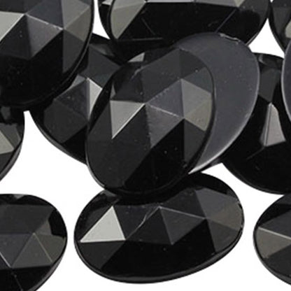 jet black oval flat back acrylic gems plastic rhinestones for craft gemstones body jewels face skin cabochons embellishments cosplay prop making jewelry making party diy crafts costume making scrapbooking high quality allstarco décor stones larp events film making card making crafting school kids fun creative