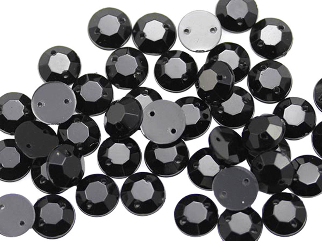 jet black sew on rhinestones flat back acrylic gems jewels gemstones sewing embellishments garment making diy craft costume making