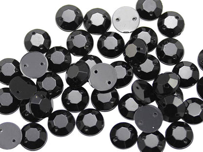 jet black sew on rhinestones flat back acrylic gems jewels gemstones sewing embellishments garment making diy craft costume making