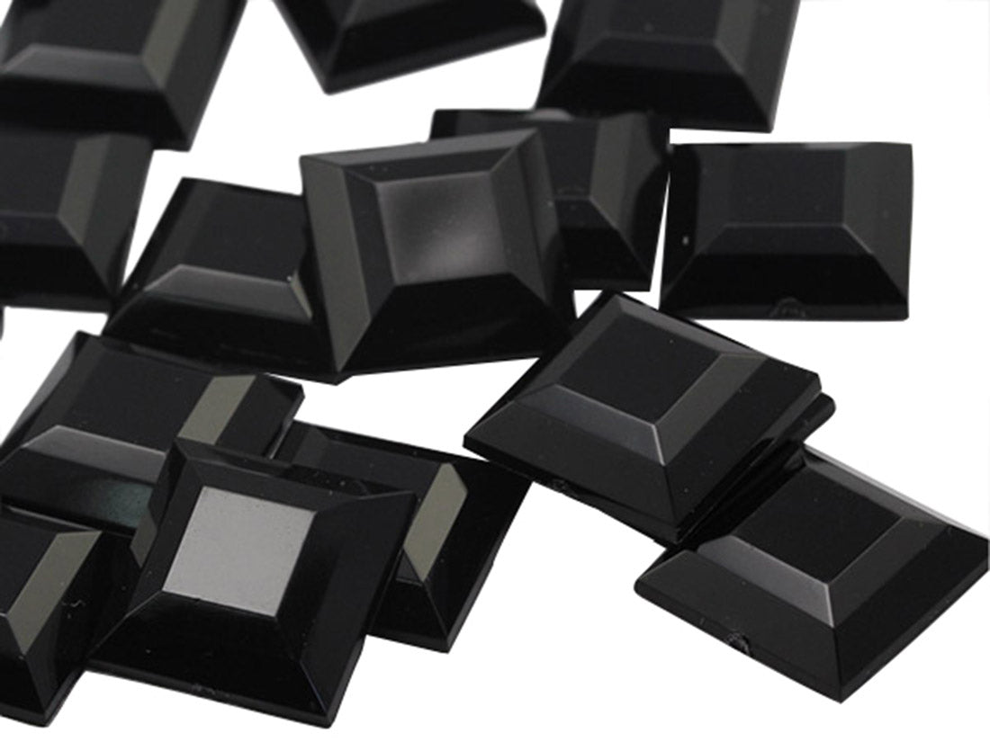 jet black square flat back acrylic gems plastic rhinestones for craft gemstones body jewels face skin cabochons embellishments cosplay prop making jewelry making party diy crafts costume making scrapbooking high quality allstarco décor stones larp events film making