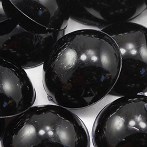 Black Flat Back Round Cabochons