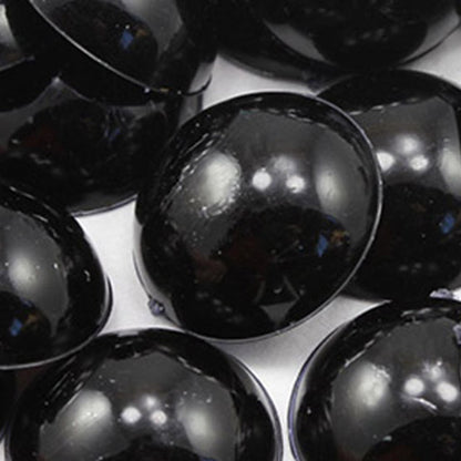 Black Flat Back Round Cabochons