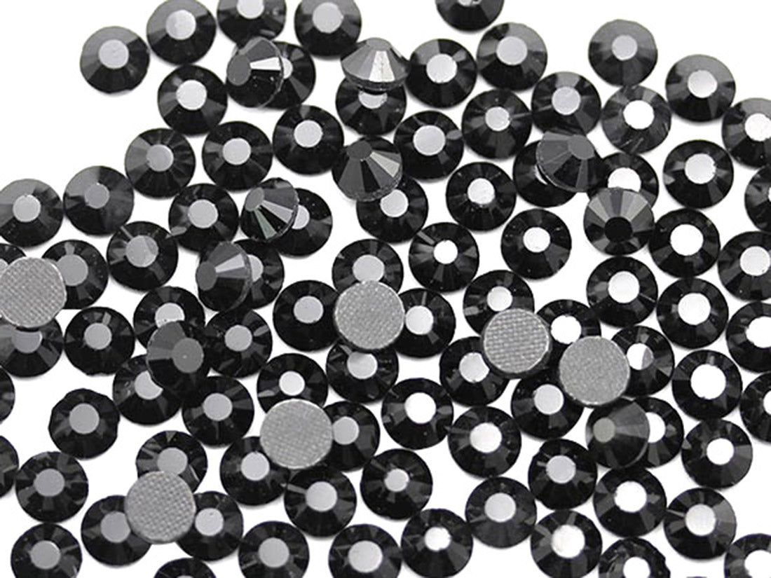 jet black hotfix rhinestones heat set glass gems iron on nail art jewels garment embellishments hot glue décor gems hot fix stones for diy crafts clothing design allstarco