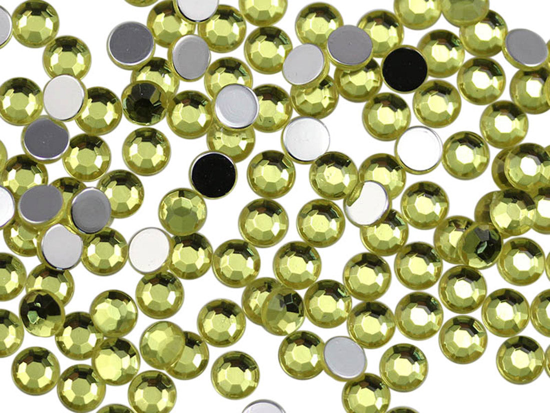 yellow jonquil round circle flat back acrylic gems plastic rhinestones for craft gemstones body jewels face skin cabochons embellishments cosplay prop making jewelry making party diy crafts costume making scrapbooking high quality allstarco décor stones larp events film making card making crafting school kids fun creative