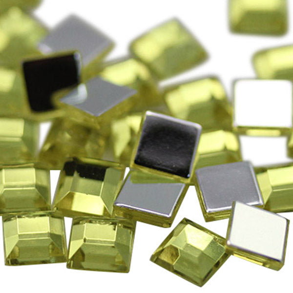 yellow jonquil square flat back acrylic gems plastic rhinestones for craft gemstones body jewels face skin cabochons embellishments cosplay prop making jewelry making party diy crafts costume making scrapbooking high quality allstarco décor stones larp events film making