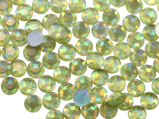 yellow jonquil ab round circle flat back acrylic gems plastic rhinestones for craft gemstones body jewels face skin cabochons embellishments cosplay prop making jewelry making party diy crafts costume making scrapbooking high quality allstarco décor stones larp events film making card making crafting school kids fun creative