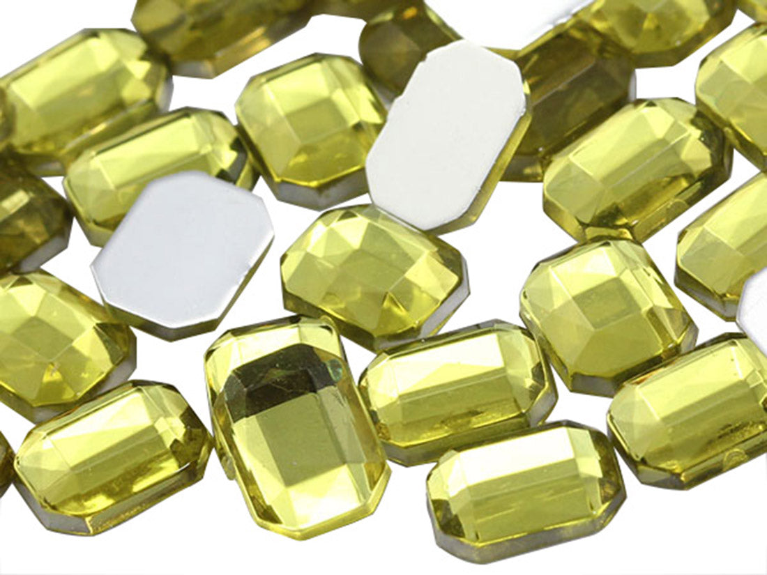 yellow jonquil octagon flat back acrylic gems plastic rhinestones for craft gemstones body jewels face skin cabochons embellishments cosplay prop making jewelry making party diy crafts costume making scrapbooking high quality allstarco décor stones larp events film making