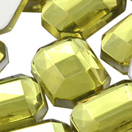 yellow jonquil octagon flat back acrylic gems plastic rhinestones for craft gemstones body jewels face skin cabochons embellishments cosplay prop making jewelry making party diy crafts costume making scrapbooking high quality allstarco décor stones larp events film making