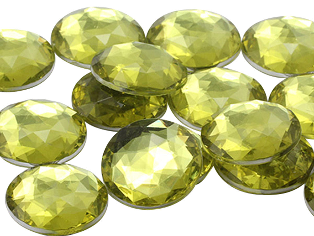 yellow jonquil round circle flat back acrylic gems plastic rhinestones for craft gemstones body jewels face skin cabochons embellishments cosplay prop making jewelry making party diy crafts costume making scrapbooking high quality allstarco décor stones larp events film making card making crafting school kids fun creative crafting bling bedazzler bling phone cases laptop costume making garment