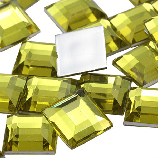 yellow jonquil square flat back acrylic gems plastic rhinestones for craft gemstones body jewels face skin cabochons embellishments cosplay prop making jewelry making party diy crafts costume making scrapbooking high quality allstarco décor stones larp events film making