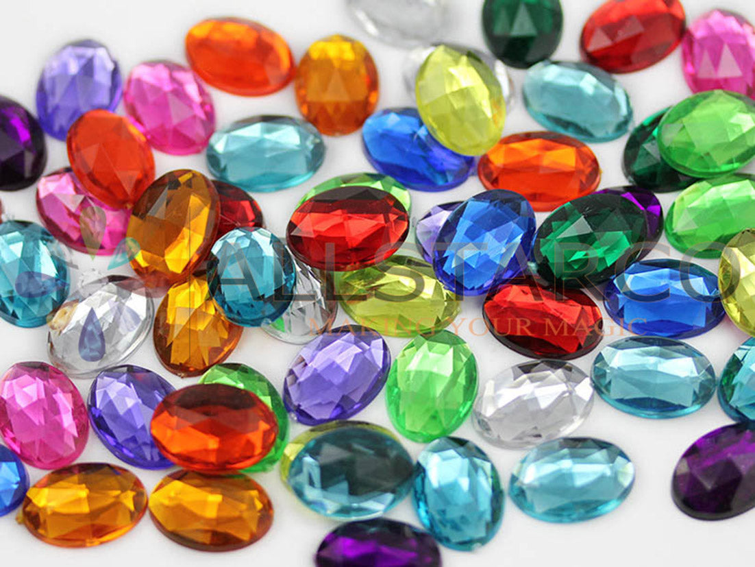 assorted colors multipack multicolor mix oval flat back acrylic gems plastic rhinestones for craft gemstones body jewels face skin cabochons embellishments cosplay prop making jewelry making party diy crafts costume making scrapbooking high quality allstarco décor stones larp events film making card making crafting school kids fun creative