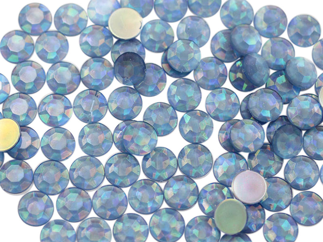 blue light sapphire ab round circle flat back acrylic gems plastic rhinestones for craft gemstones body jewels face skin cabochons embellishments cosplay prop making jewelry making party diy crafts costume making scrapbooking high quality allstarco décor stones larp events film making card making crafting school kids fun creative