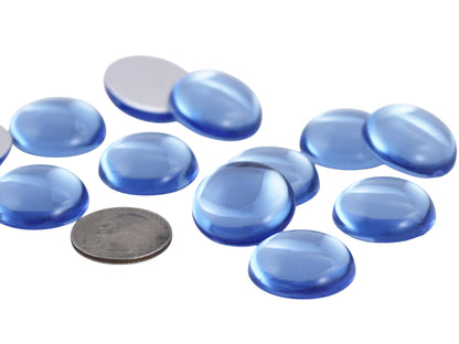 Blue Light Sapphire Runde Cabochons mit flachem Rücken