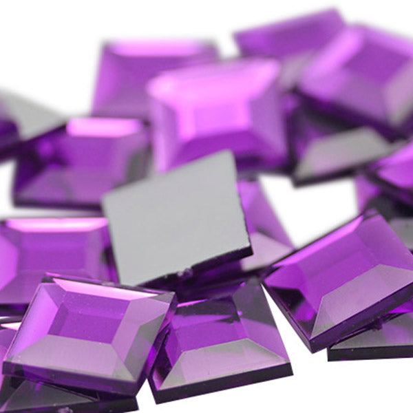 purple amethyst square flat back acrylic gems plastic rhinestones for craft gemstones body jewels face skin cabochons embellishments cosplay prop making jewelry making party diy crafts costume making scrapbooking high quality allstarco décor stones larp events film making