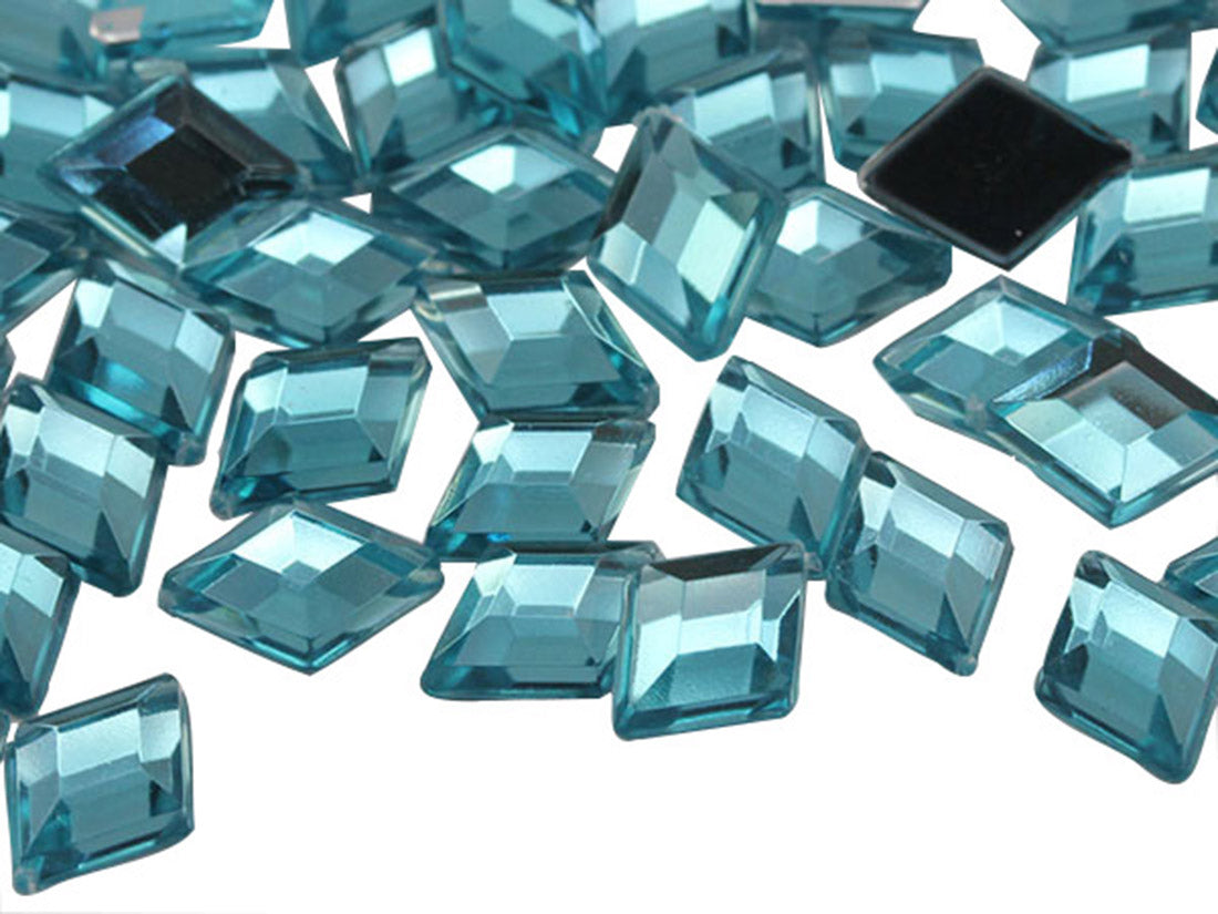 blue aqua light diamond flat back acrylic gems plastic rhombus rhinestones for craft gemstones body jewels face skin cabochons embellishments cosplay prop making jewelry making party diy crafts costume making scrapbooking high quality allstarco décor stones larp events film making