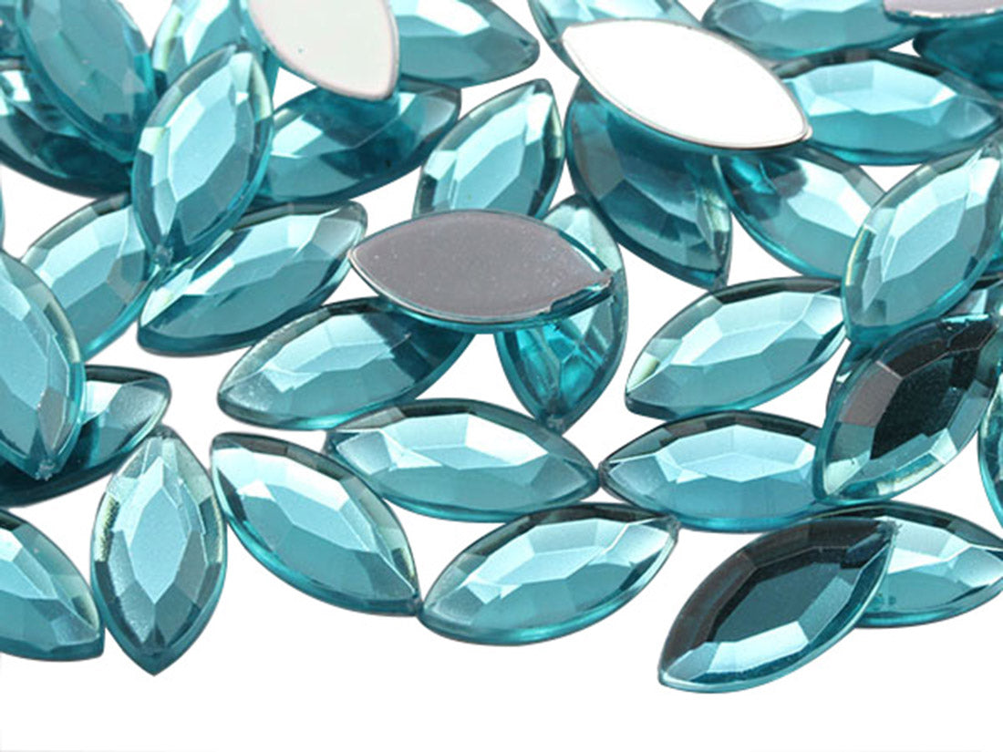 blue light aqua aquamarine navette flat back acrylic gems plastic marquise horse eye rhinestones for craft gemstones body jewels face skin cabochons embellishments cosplay prop making jewelry making party diy crafts costume making scrapbooking high quality allstarco décor stones larp events film making