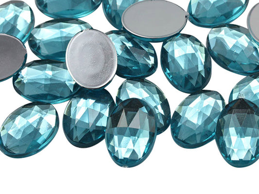 blue aqua aquamarine oval flat back acrylic gems plastic rhinestones for craft gemstones body jewels face skin cabochons embellishments cosplay prop making jewelry making party diy crafts costume making scrapbooking high quality allstarco décor stones larp events film making card making crafting school kids fun creative