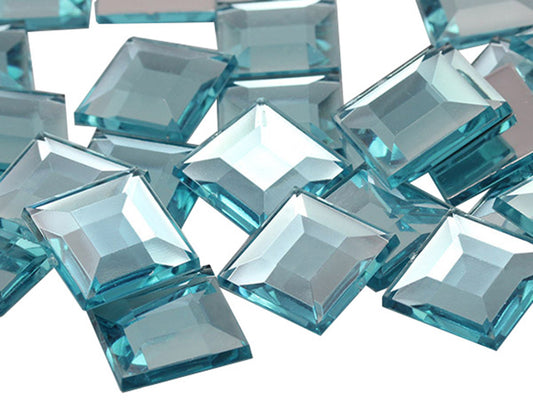 blue aqua aquamarine square flat back acrylic gems plastic rhinestones for craft gemstones body jewels face skin cabochons embellishments cosplay prop making jewelry making party diy crafts costume making scrapbooking high quality allstarco décor stones larp events film making