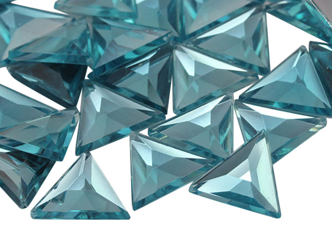 blue aqua light aquamarine triangle flat back acrylic gems plastic rhinestones for craft gemstones body jewels face skin cabochons embellishments cosplay prop making jewelry making party diy crafts costume making scrapbooking high quality allstarco décor stones larp events film making