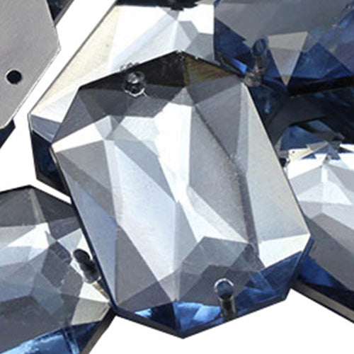 light blue sapphire octagon flat back sew on sewing beads craft gems plastic rhinestones acrylic gemstones jewels with holes for clothing embellishments costume making cosplay diy garment prop making dress jewels for fabric crystals allstarco