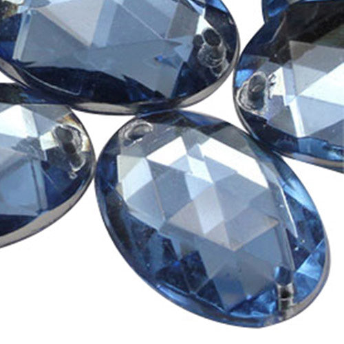light blue sapphire oval flat back sew on sewing beads craft gems plastic rhinestones acrylic gemstones jewels with holes for clothing embellishments costume making cosplay diy garment prop making dress jewels for fabric crystals allstarco