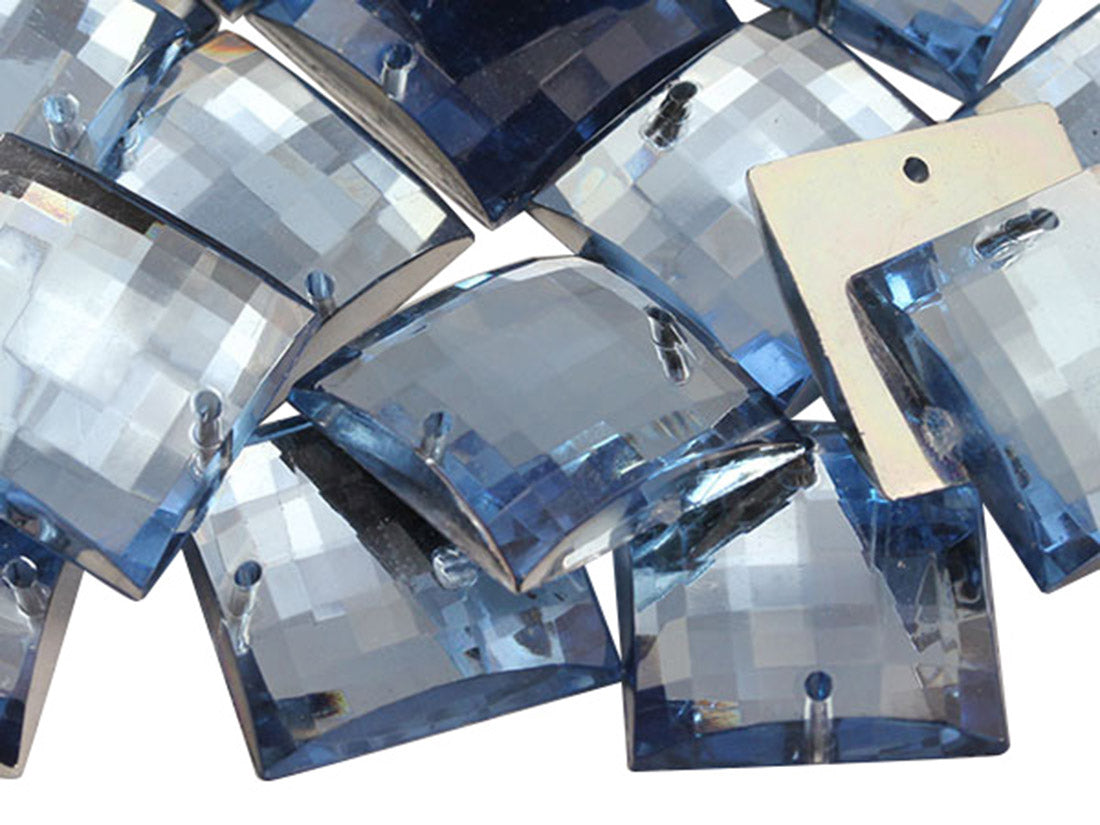 light blue sapphire square flat back sew on sewing beads craft gems plastic rhinestones acrylic gemstones jewels with holes for clothing embellishments costume making cosplay diy garment prop making dress jewels for fabric crystals allstarco