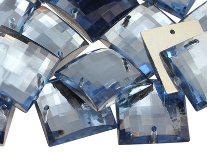 light blue sapphire square flat back sew on sewing beads craft gems plastic rhinestones acrylic gemstones jewels with holes for clothing embellishments costume making cosplay diy garment prop making dress jewels for fabric crystals allstarco