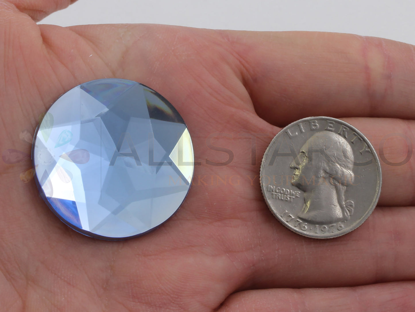 Blauer Licht Saphir Extra große flache Rückseite Runde Edelsteine
