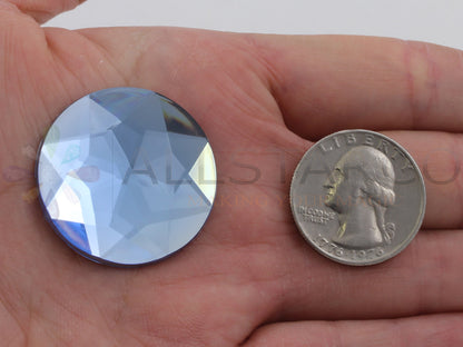 Blauer Licht Saphir Extra große flache Rückseite Runde Edelsteine