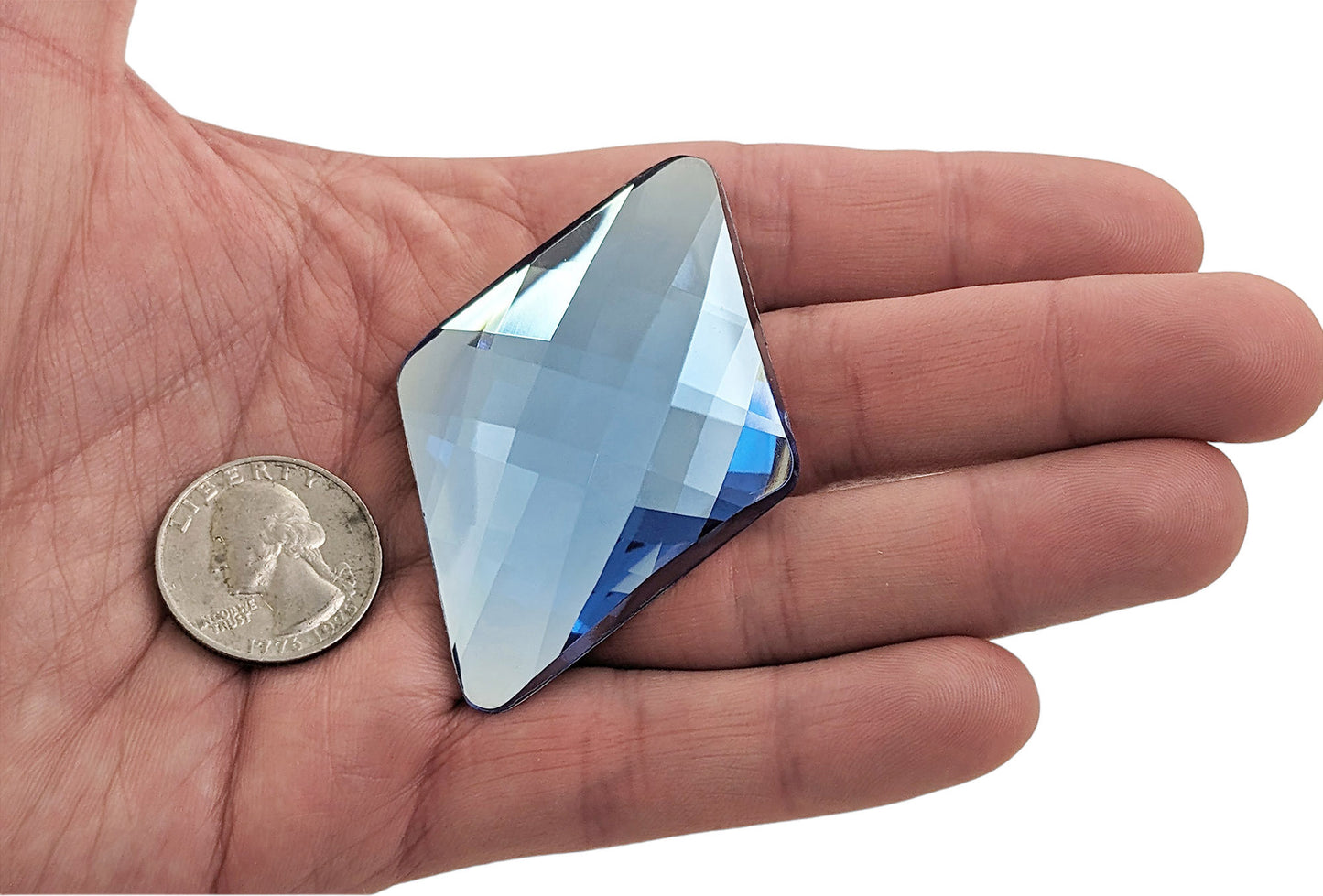 blue light sapphire extra large diamond flat back big jumbo huge acrylic gems plastic rhombus rhinestones for craft gemstones body jewels face skin cabochons embellishments cosplay prop making jewelry making party diy crafts costume making scrapbooking high quality allstarco décor stones larp events film making